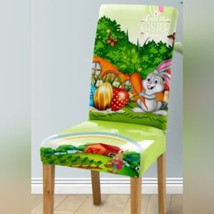 Easter Bunny Egg BUNNY Chair Cover High Elastic Polyester #5